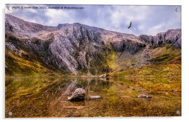 Llyn Idwal, Snowdonia Acrylic by Kevin Elias