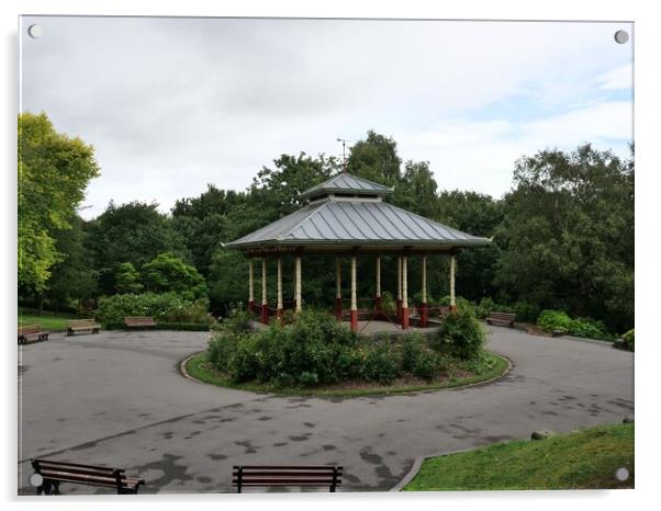 Beaumont Park bandstand Huddersfield Acrylic by Roy Hinchliffe
