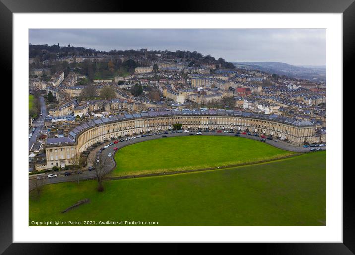 Bath Royal Cresent Framed Mounted Print by fez Parker