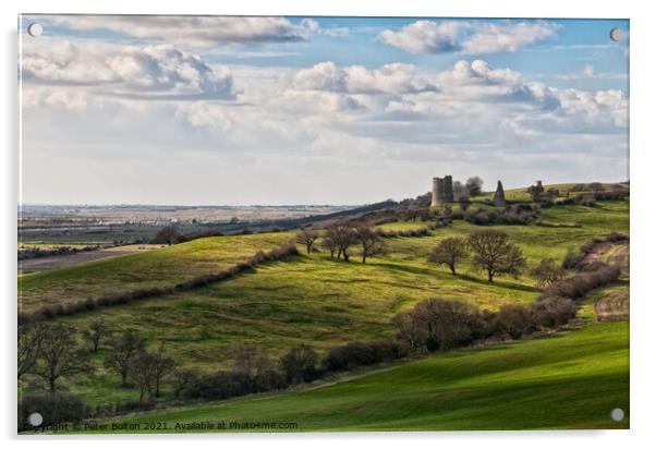 Landscape at Hadleigh in Essex including ruins of Hadleigh Castle Acrylic by Peter Bolton