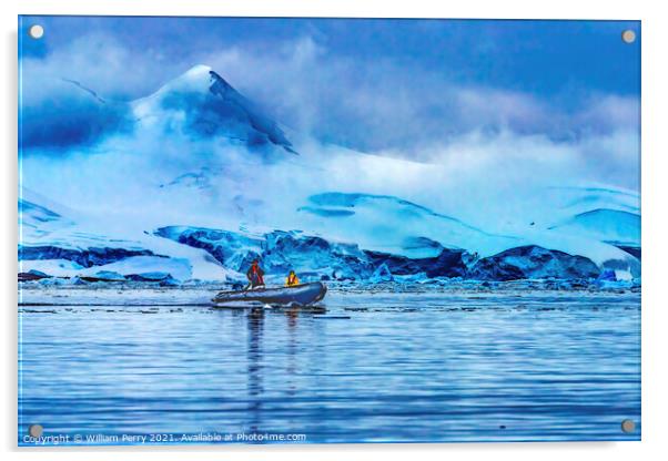 Boat Glacier Snow Mountains Paradise Bay Skintorp Cove Antarctic Acrylic by William Perry