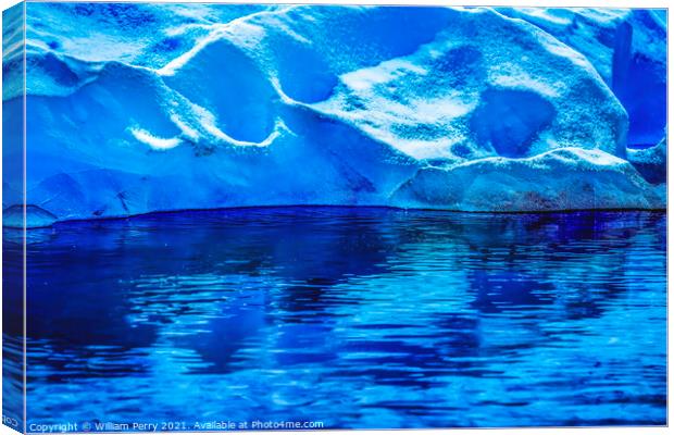 Blue Glacier Reflection Paradise Bay Skintorp Cove Antarctica Canvas Print by William Perry