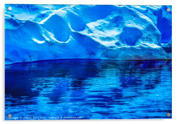 Blue Glacier Reflection Paradise Bay Skintorp Cove Antarctica Acrylic by William Perry