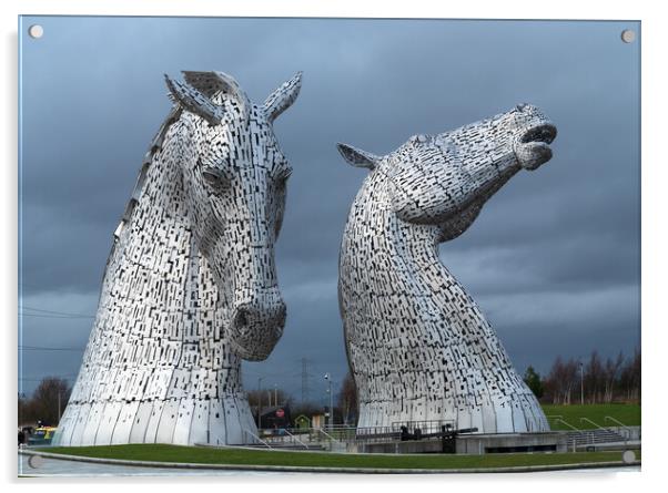 The Kelpies, Falkirk. Acrylic by Tommy Dickson