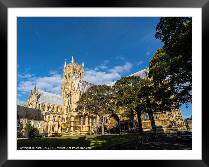 Lincoln Cathedral from South side Minster Yard Framed Mounted Print by Allan Bell