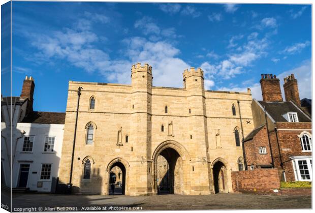 Exchequer Gate from Minster Yard Lincoln Canvas Print by Allan Bell