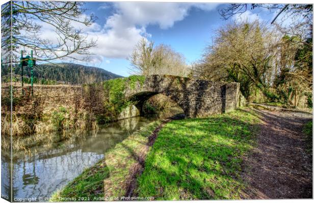 The Neath Canal in winter Canvas Print by Peter Thomas