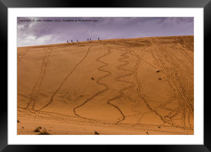 Footsteps in the sand Framed Mounted Print by colin chalkley