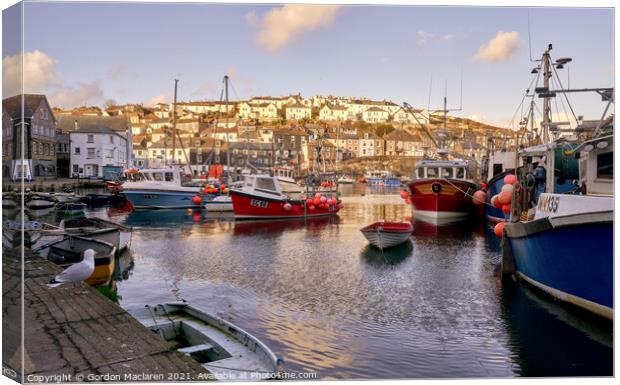 Mevagissey Harbour Cornwall Canvas Print by Gordon Maclaren