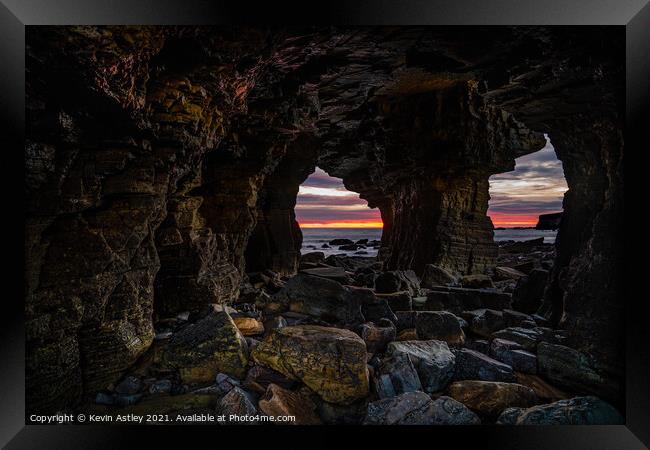 Marsden Rock  'Eyes Of The Ocean' Framed Print by KJArt 