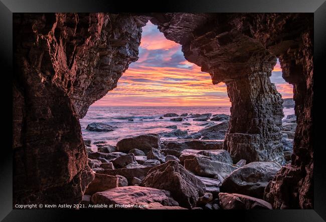 Marsden Rock 'in The Beginning' Framed Print by KJArt 