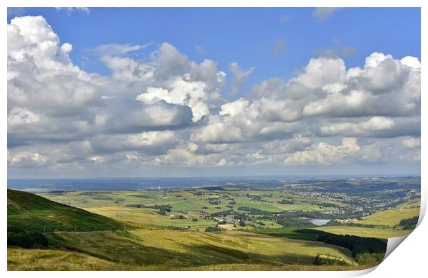 View across the Holme Valley Print by Roy Hinchliffe