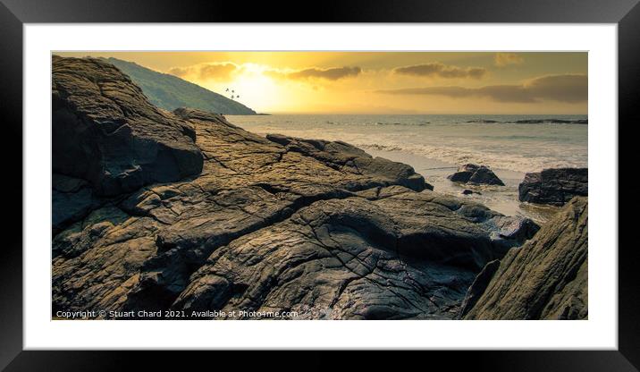 Untouched tropical beach Goa  Framed Mounted Print by Stuart Chard