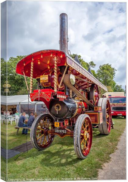 The Lion Steam Traction Engine Canvas Print by Wight Landscapes