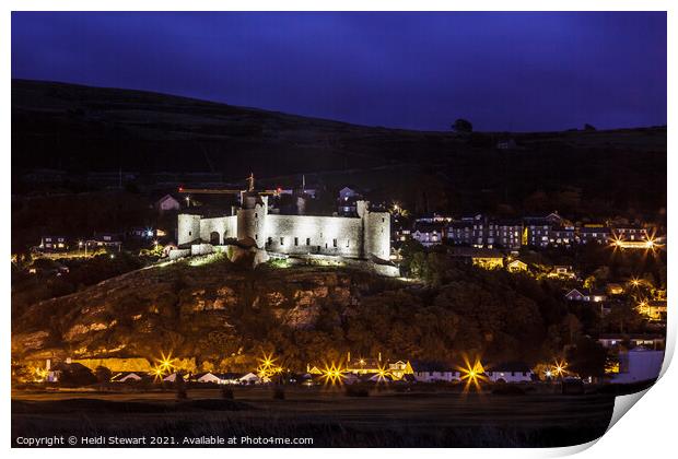 Harlech Castle at Night Print by Heidi Stewart