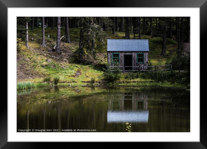 The woodshed, reflections at Highland Folk Museum, Newtonmore. Framed Mounted Print by Douglas Kerr