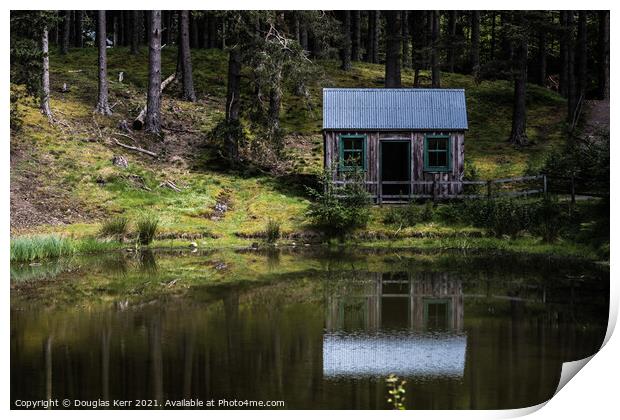 The woodshed, reflections at Highland Folk Museum, Newtonmore. Print by Douglas Kerr