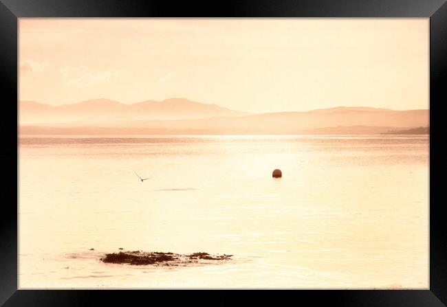 Misty Mountains in the Dawn Light, Islay Framed Print by Kasia Design