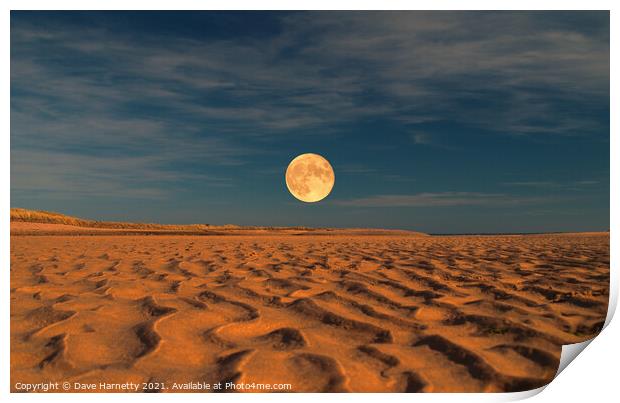 Moon across the Sands Print by Dave Harnetty