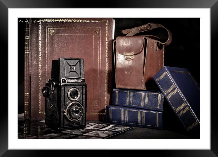 Vintage camera  Framed Mounted Print by Aimie Burley