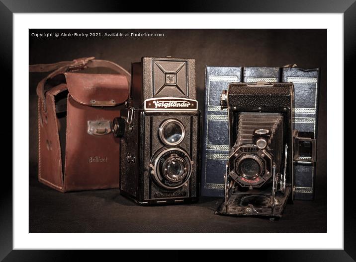 A couple of old cameras  Framed Mounted Print by Aimie Burley
