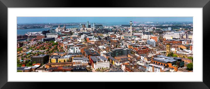 Liverpool from above Framed Mounted Print by Kevin Elias
