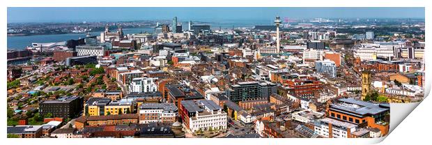 Liverpool from above Print by Kevin Elias