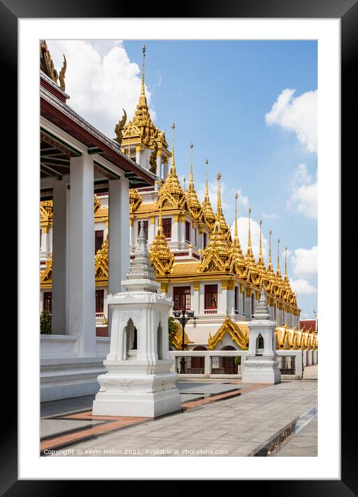 spires of Wat Ratchanadda Framed Mounted Print by Kevin Hellon