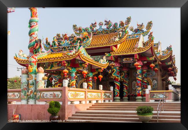 Chinese temple in the centre of the town.  Framed Print by Kevin Hellon
