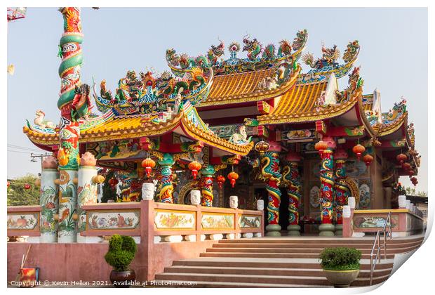 Chinese temple in the centre of the town.  Print by Kevin Hellon