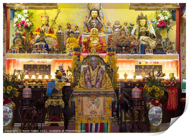 Tibetan shrine, Singapore Print by Kevin Hellon