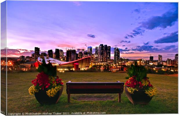 An attractive view of City of Calgary downtown  Canvas Print by PhotOvation-Akshay Thaker