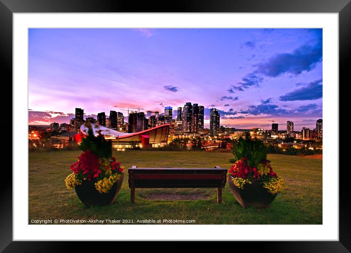 An attractive view of City of Calgary downtown  Framed Mounted Print by PhotOvation-Akshay Thaker