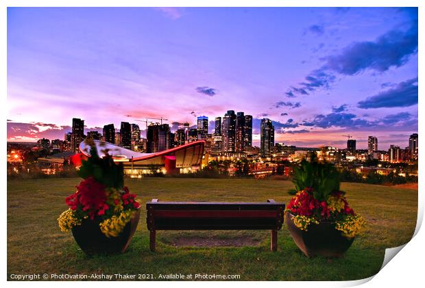 An attractive view of City of Calgary downtown  Print by PhotOvation-Akshay Thaker