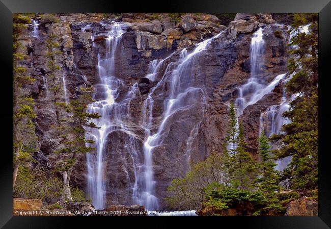 Poster perfect beautiful cascading Tangle creek Falls Framed Print by PhotOvation-Akshay Thaker