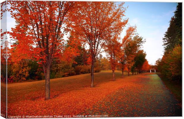 Poster perfect Canadian autumn or fall color landscape  Canvas Print by PhotOvation-Akshay Thaker