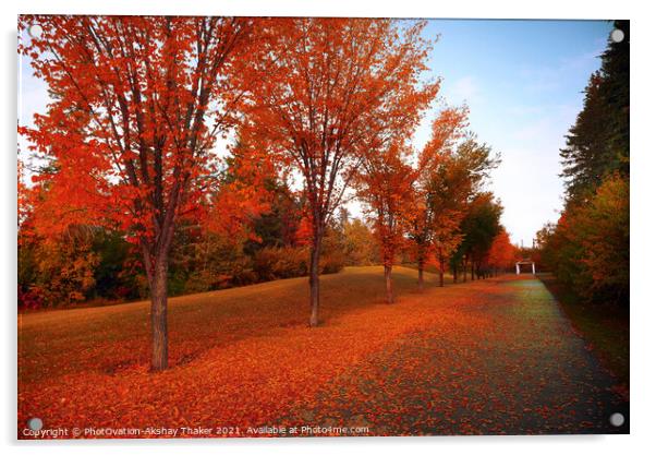 Poster perfect Canadian autumn or fall color landscape  Acrylic by PhotOvation-Akshay Thaker
