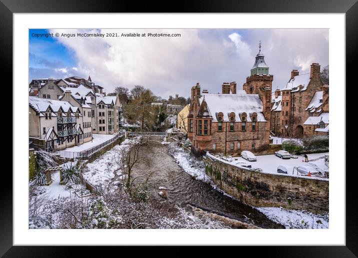 Dean Village on the Water of Leith in Edinburgh Framed Mounted Print by Angus McComiskey