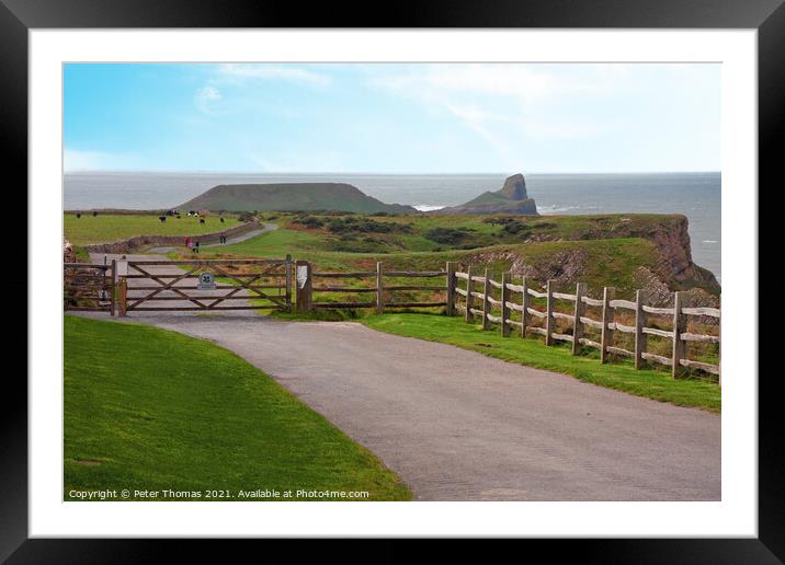 Majestic Worms Head at Rhossili Bay Framed Mounted Print by Peter Thomas