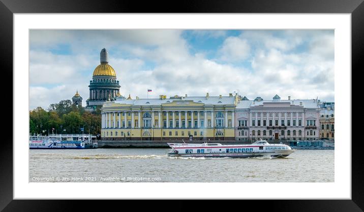 The Neva River,  St. Petersburg Framed Mounted Print by Jim Monk