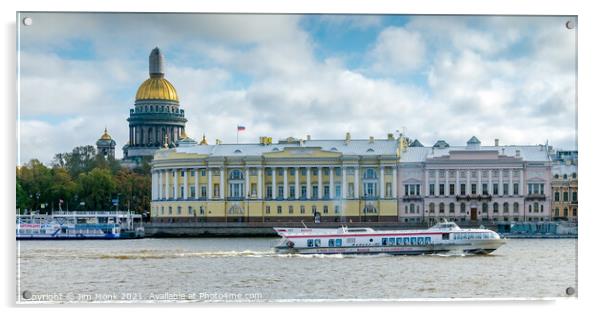 The Neva River,  St. Petersburg Acrylic by Jim Monk
