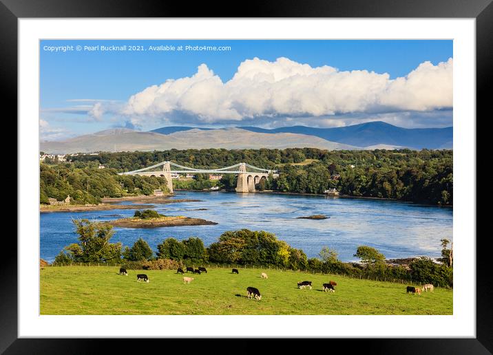 Scenic Menai Strait Anglesey North Wales Framed Mounted Print by Pearl Bucknall