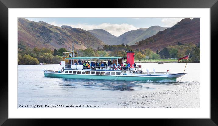 Ullswater Steamer Raven in the Lake District Framed Mounted Print by Keith Douglas