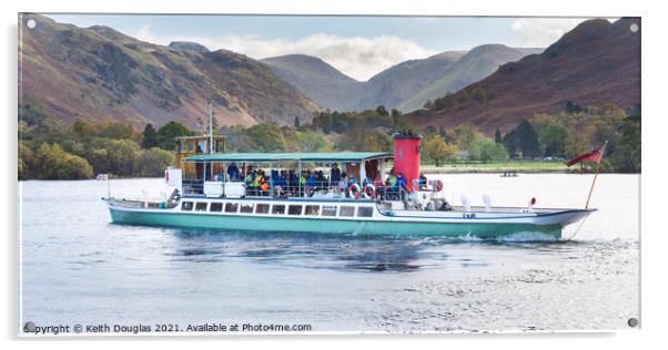 Ullswater Steamer Raven in the Lake District Acrylic by Keith Douglas