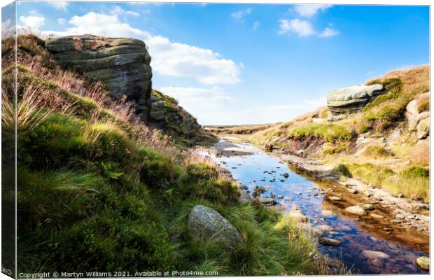 Kinder Gates, Kinder Scout Canvas Print by Martyn Williams