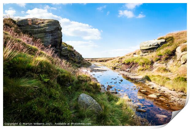 Kinder Gates, Kinder Scout Print by Martyn Williams