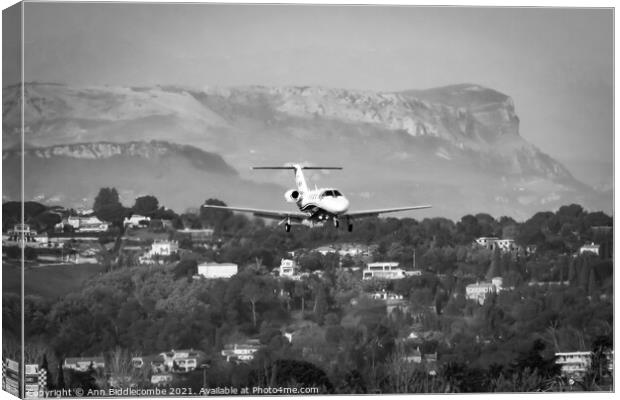 Private jet Canvas Print by Ann Biddlecombe
