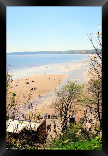 Muston Sands at Filey in Yorkshire. Framed Print by john hill