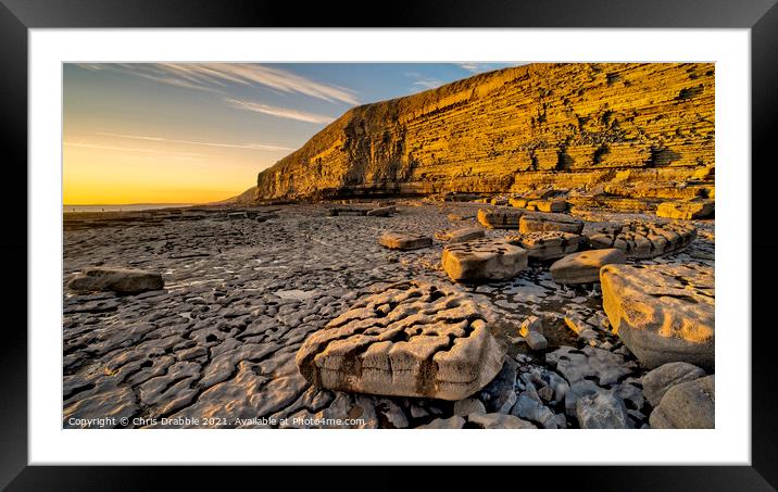 Dunraven Bay Framed Mounted Print by Chris Drabble