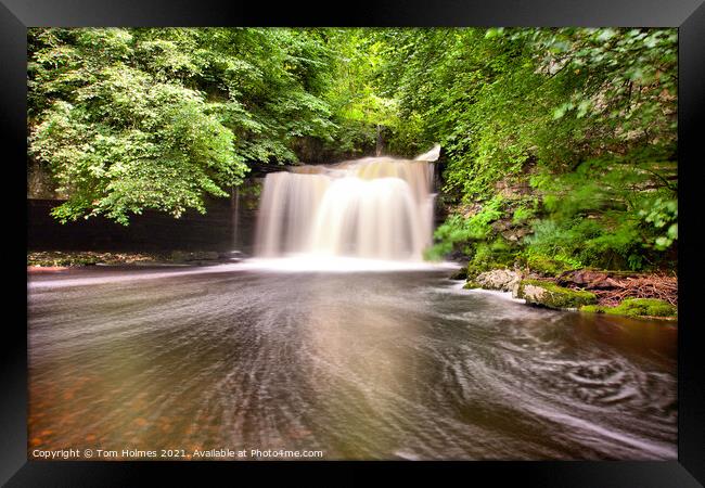 Cauldron Falls, West Burton Framed Print by Tom Holmes